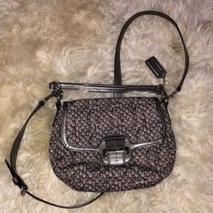 Coach snakeskin fabric crossbody